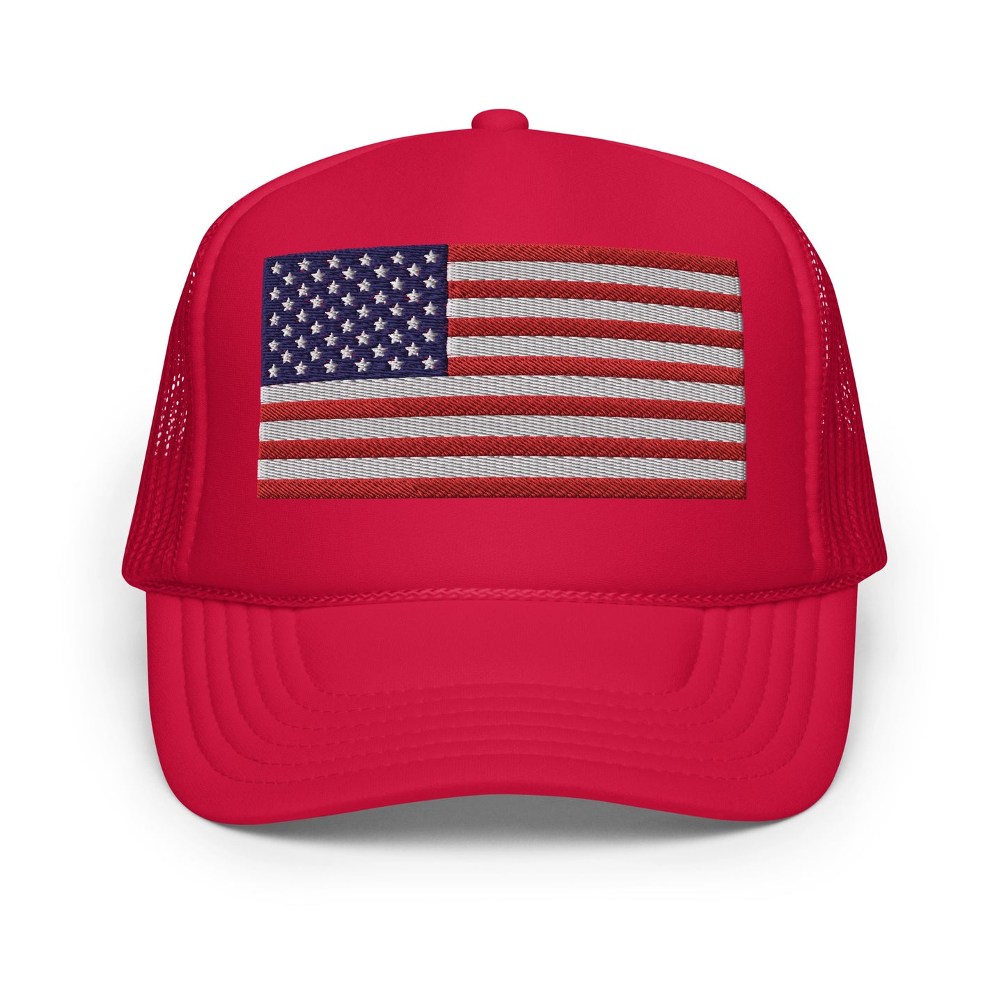 Foam trucker hat - USA Flag Red White & Blue