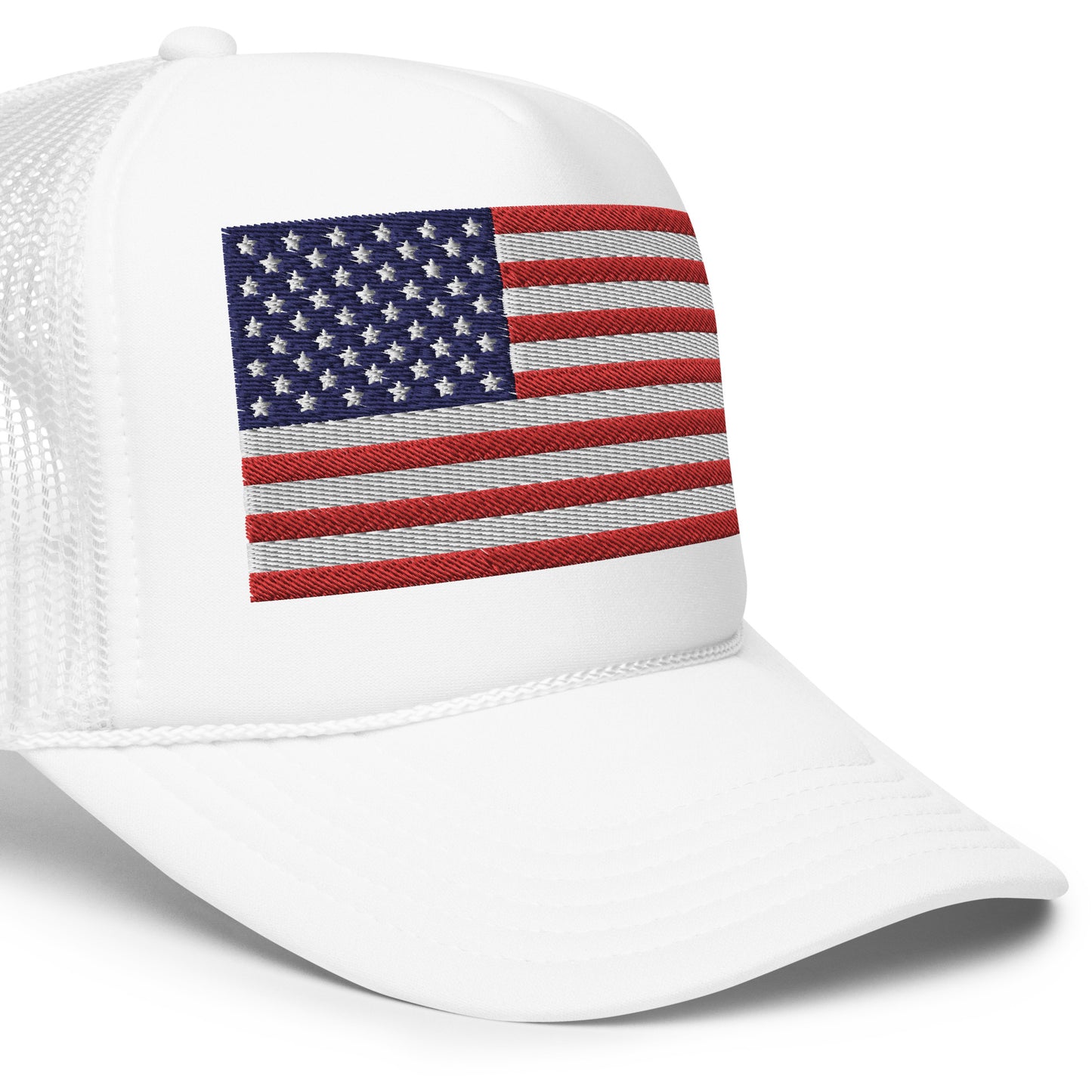 Foam trucker hat - USA Flag Red White & Blue