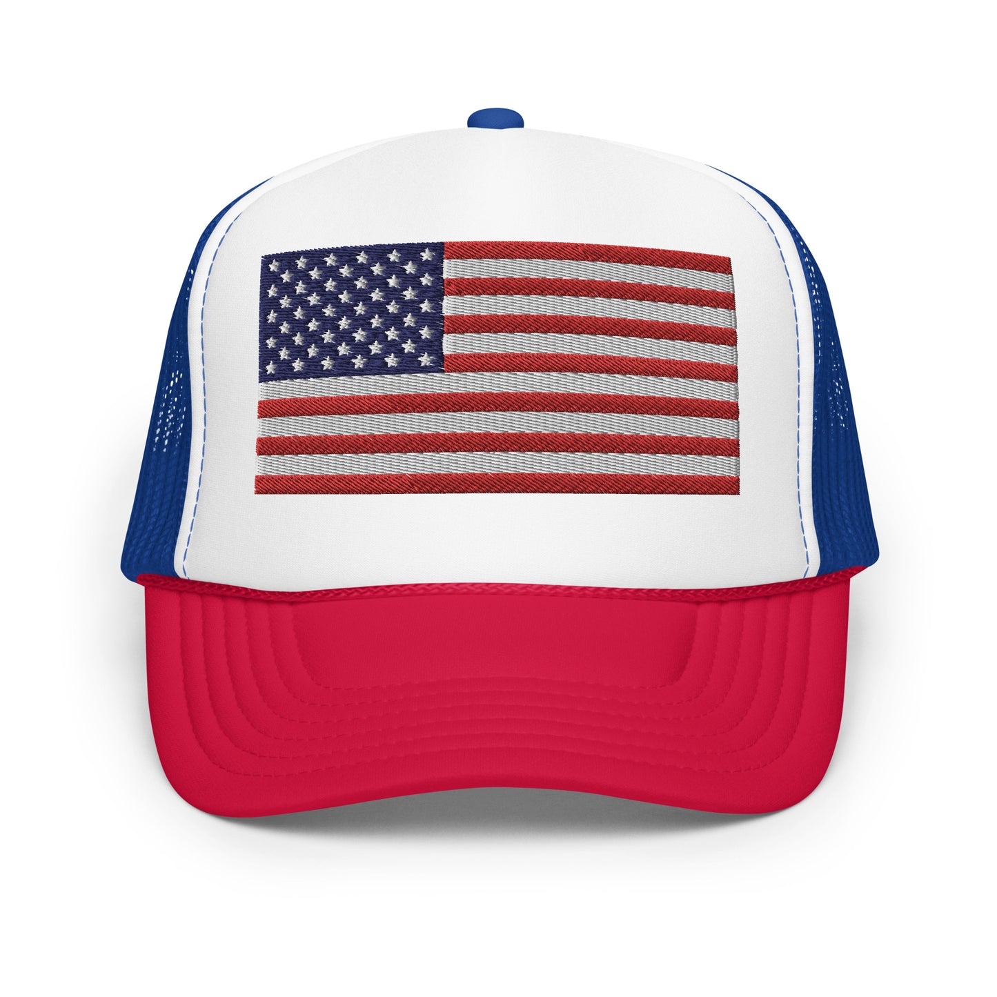 Foam trucker hat - USA Flag Red White & Blue