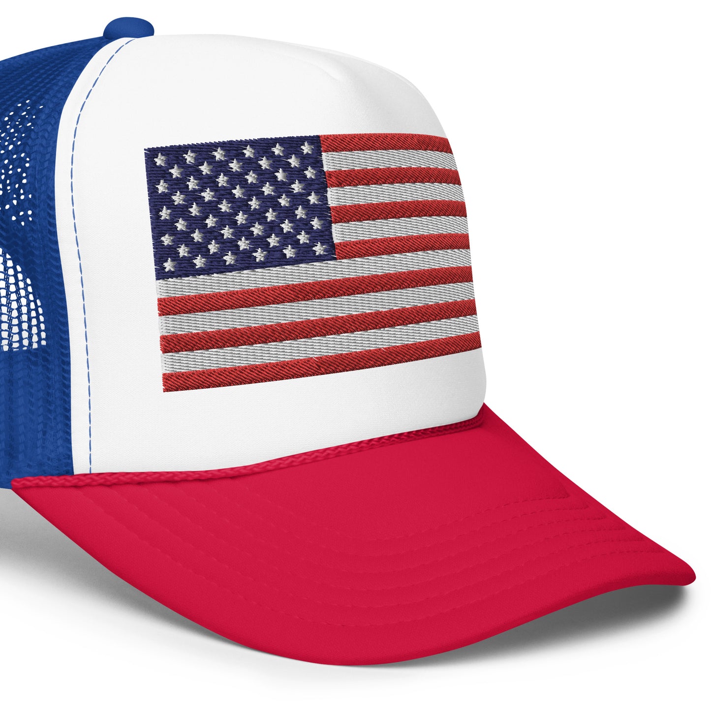 Foam trucker hat - USA Flag Red White & Blue