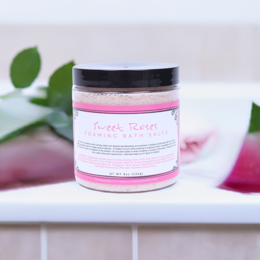 Sweet Rose Foaming Bath Salt (8 oz.)