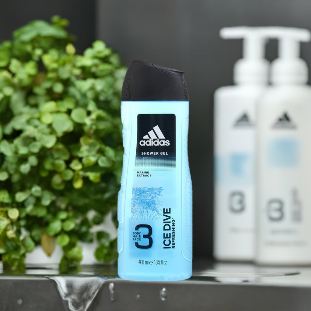 Adidas Ice Dive 3 Body, Hair & Face Shower Gel 13.5 oz