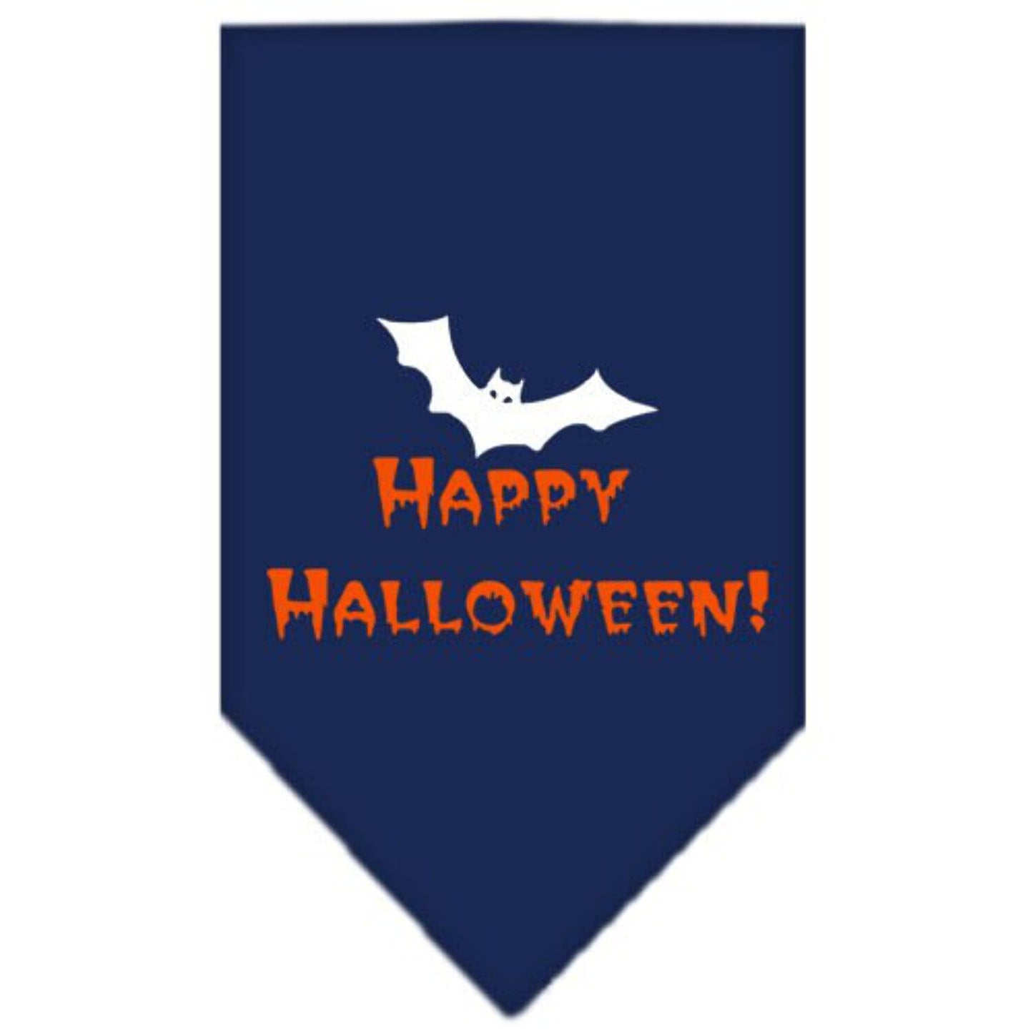 HAPPY HALLOWEEN SCREEN PRINT BANDANA - NAVY