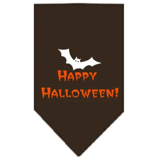 HAPPY HALLOWEEN SCREEN PRINT BANDANA - COCOA