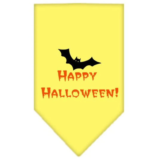 HAPPY HALLOWEEN SCREEN PRINT BANDANA - YELLOW