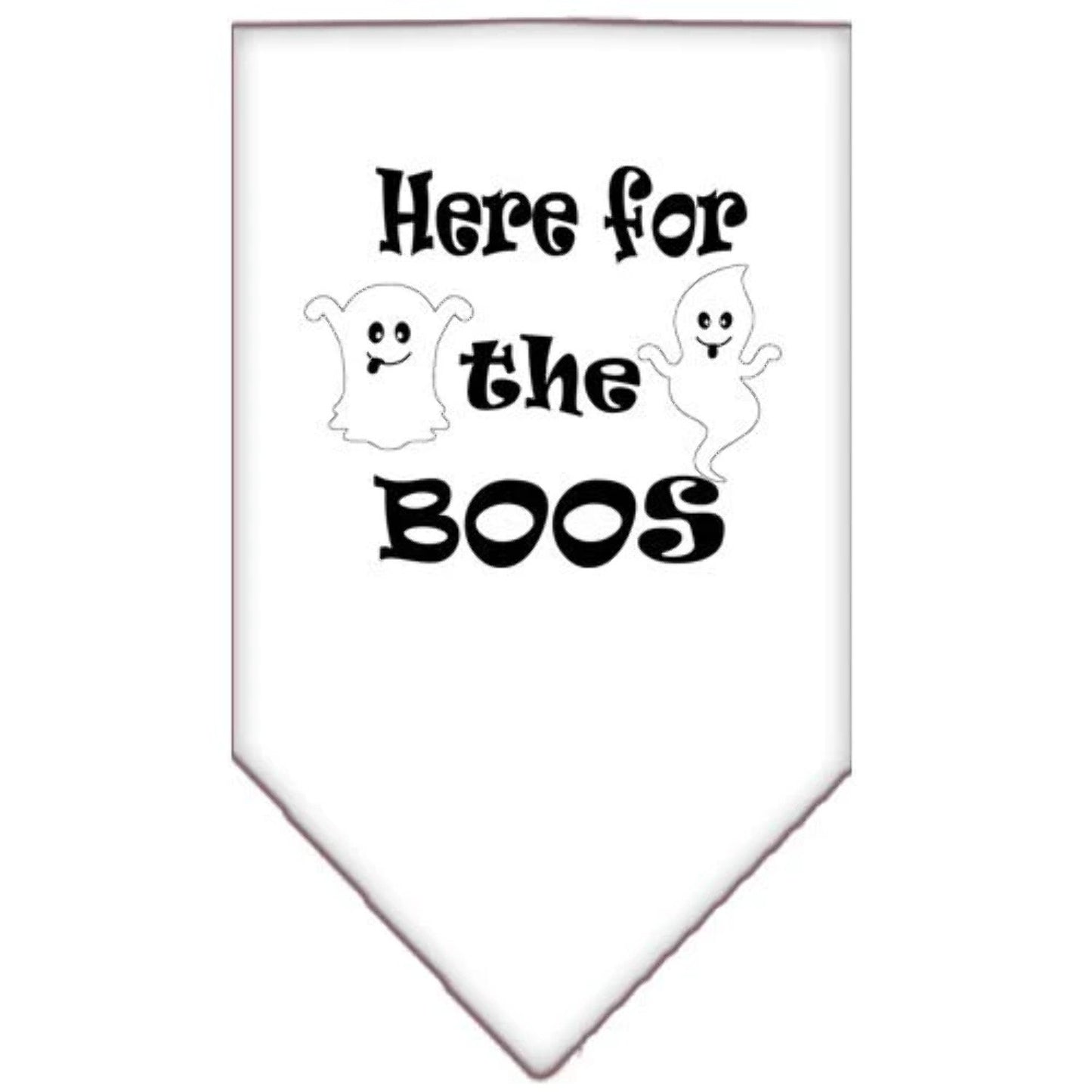 HERE FOR THE BOOS SCREEN PRINT BANDANA - WHITE