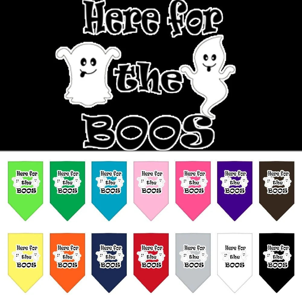 HERE FOR THE BOOS SCREEN PRINT BANDANA - GREEN