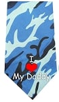 I HEART MY DADDY SCREEN PRINT BANDANA -BLUE CAMO