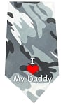 I HEART MY DADDY SCREEN PRINT BANDANA - GREY CAMO