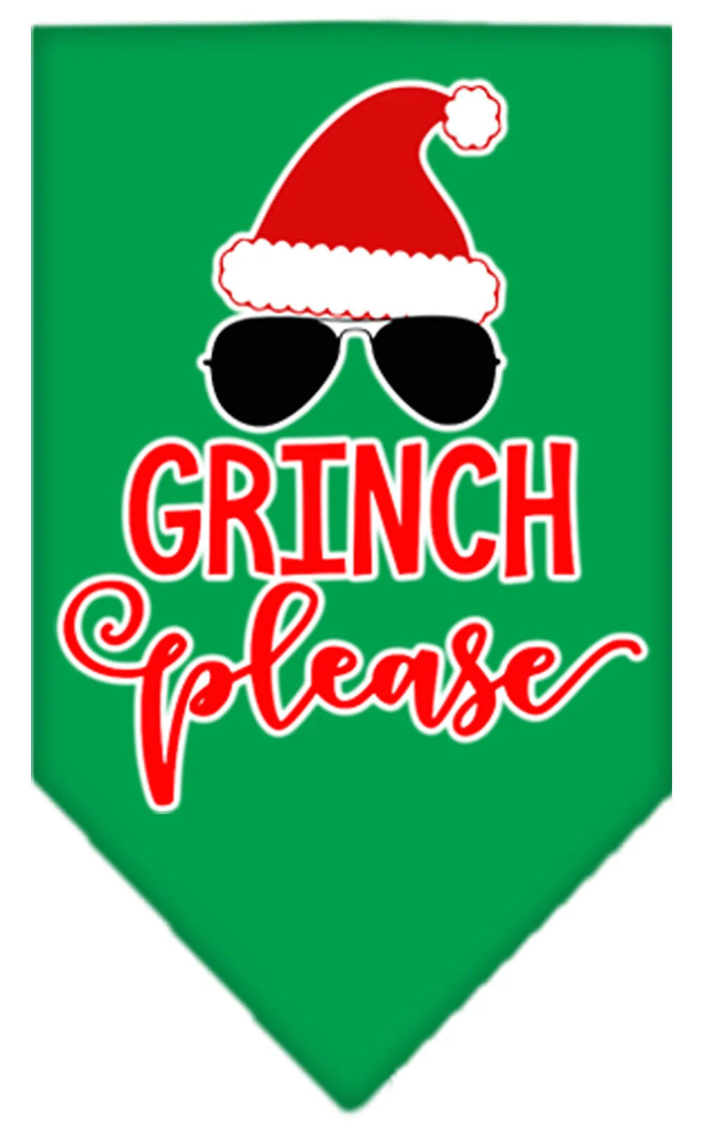 Christmas Pet and Dog Bandana Screen Printed, "Grinch Please"