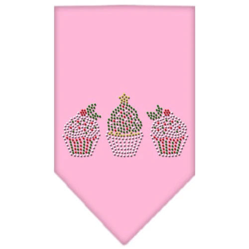 Christmas Pet and Dog Bandana Rhinestone, "Christmas Cupcakes"