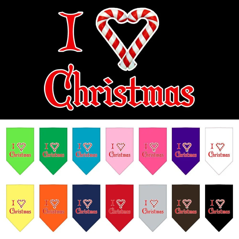 Heart Christmas Screen Print Bandana "I Heart Christmas"