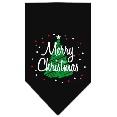 Christmas Dog Bandana, "Scribble Merry Christmas"