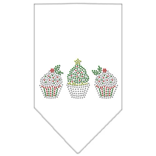 Christmas Pet and Dog Bandana Rhinestone, "Christmas Cupcakes"