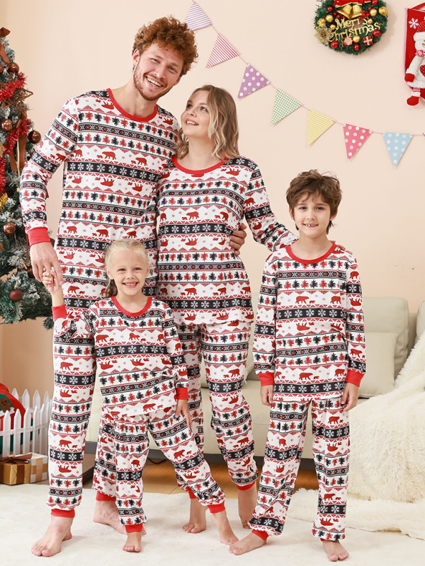 Christmas Loungewear Parent-Child Set Plaid Patchwork Printed Loungewear