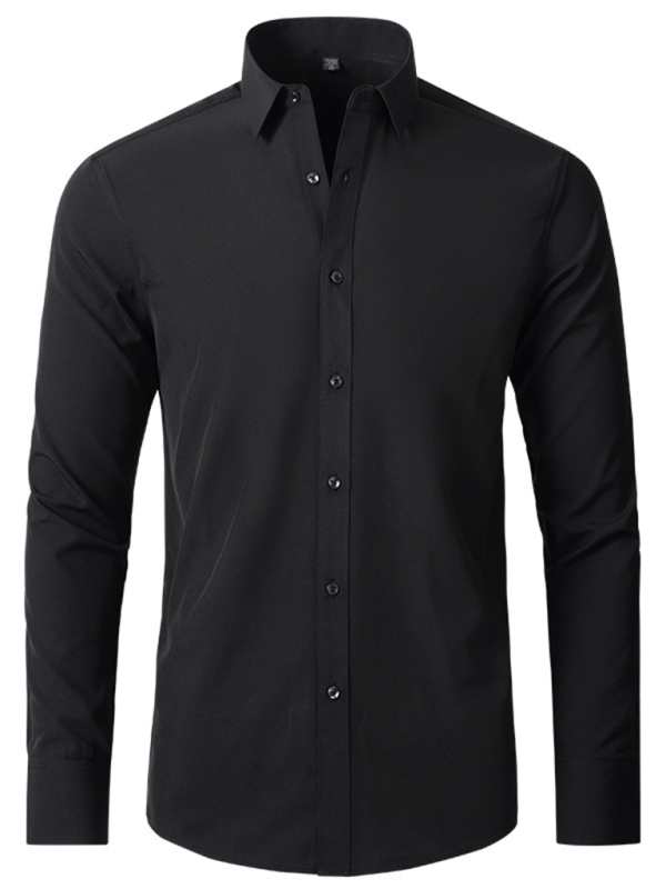 Men's non-iron wrinkle-resistant long-sleeve shirt