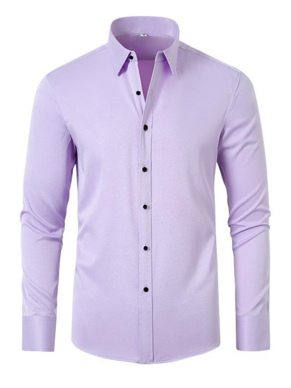 Men's non-iron wrinkle-resistant long-sleeve shirt