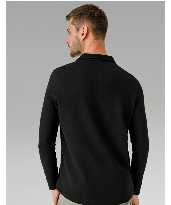 Men's casual long-sleeved Polo shirt sports outdoor versatile top breathable quick-drying T-shirt