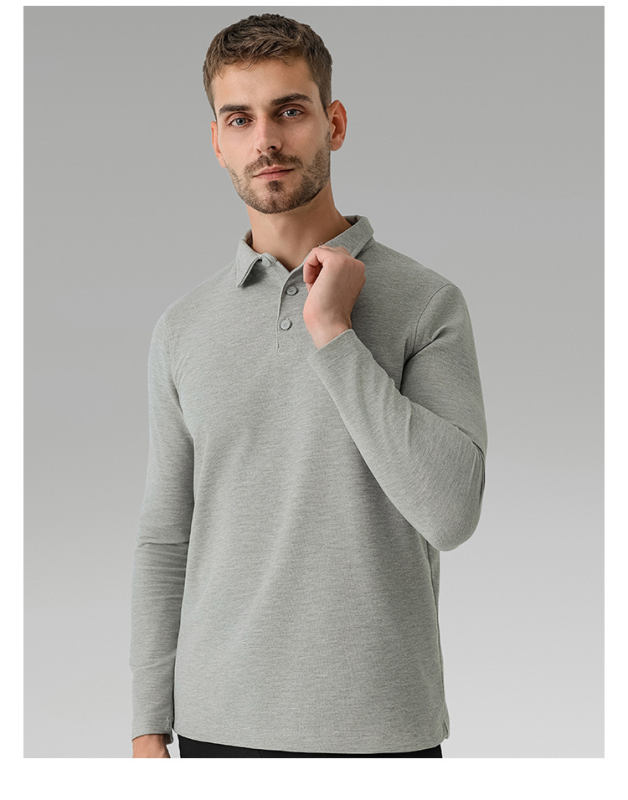 Men's casual long-sleeved Polo shirt sports outdoor versatile top breathable quick-drying T-shirt