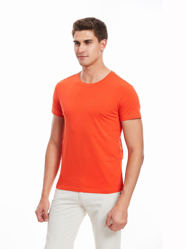 Men's simple casual slim fit stretch short sleeve T-shirt