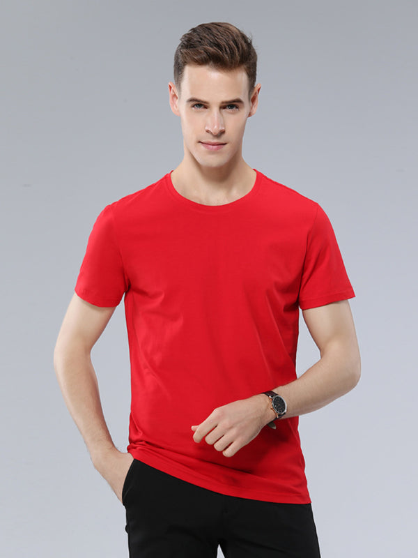 Simple, casual, solid color short-sleeved T-shirts for men and women