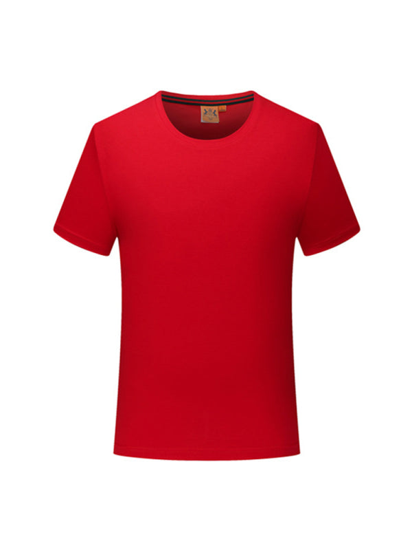 Simple, casual, solid color short-sleeved T-shirts for men and women