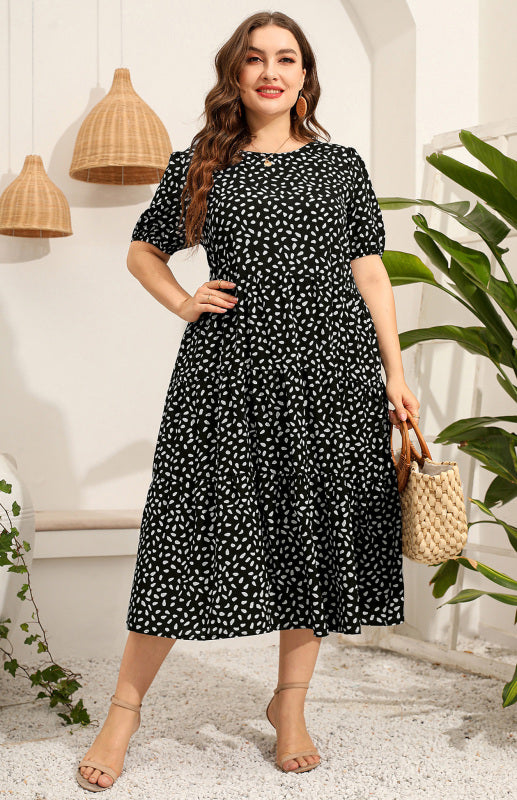 Maternity Print Short Sleeve Flowy Dress