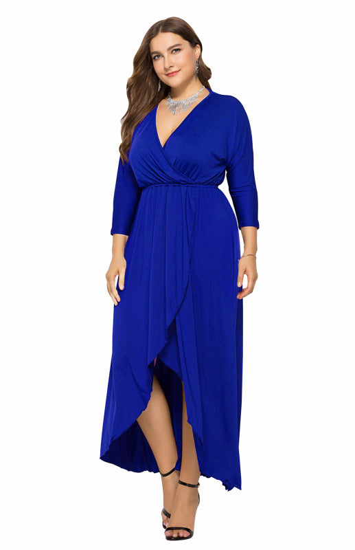 Women's Plus Size Solid Deep V Dress