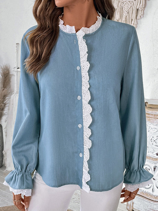 Long Sleeve Lace Cardigan Shirt Top