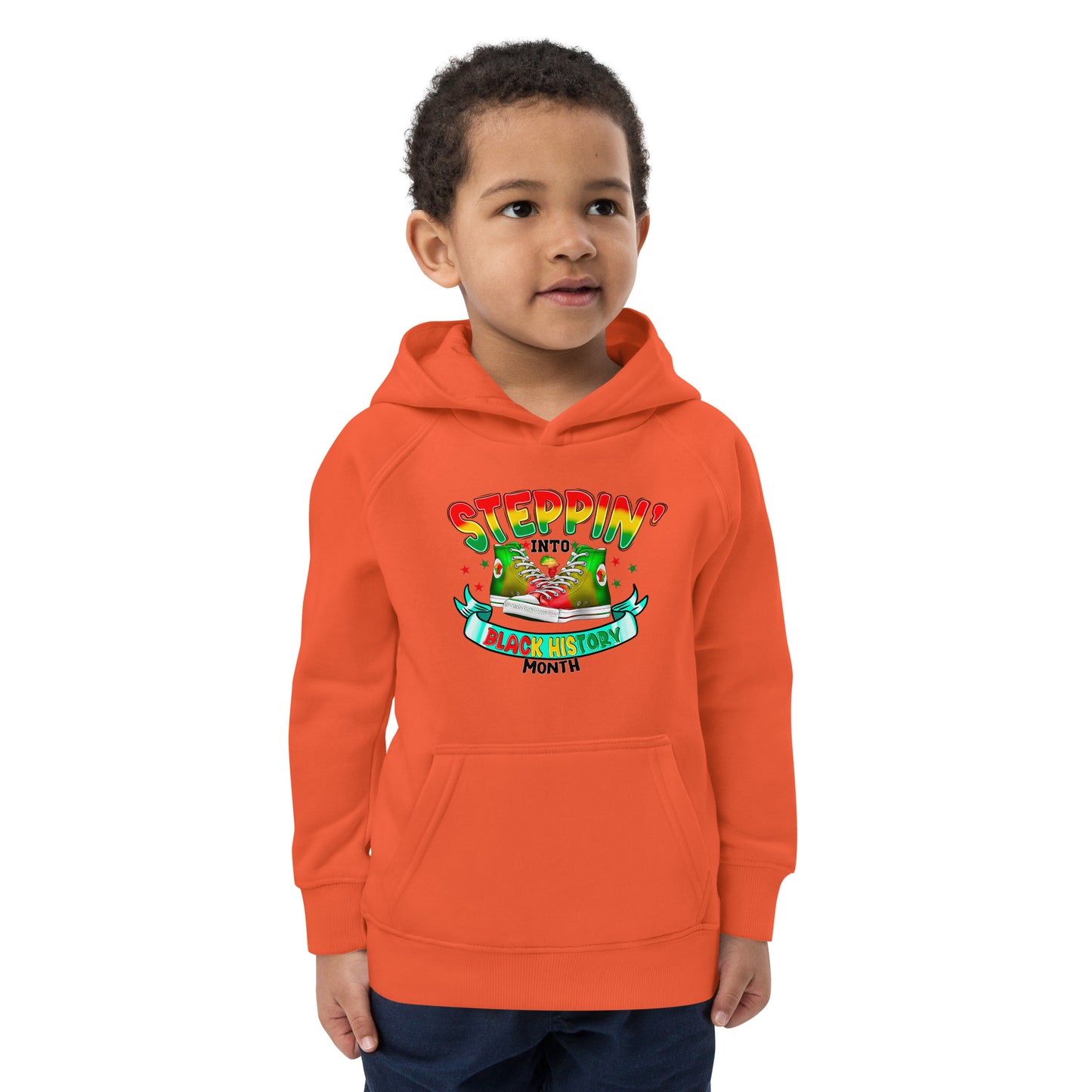 Kids eco hoodie - Steppin Into Black History Month