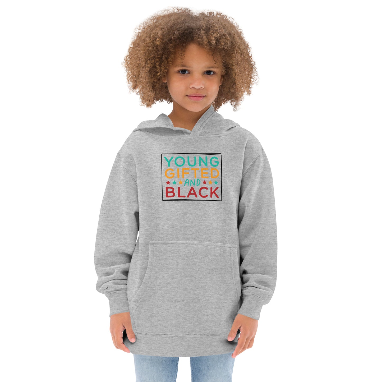 Kids fleece hoodie - Juneteenth Young Gifted and Black