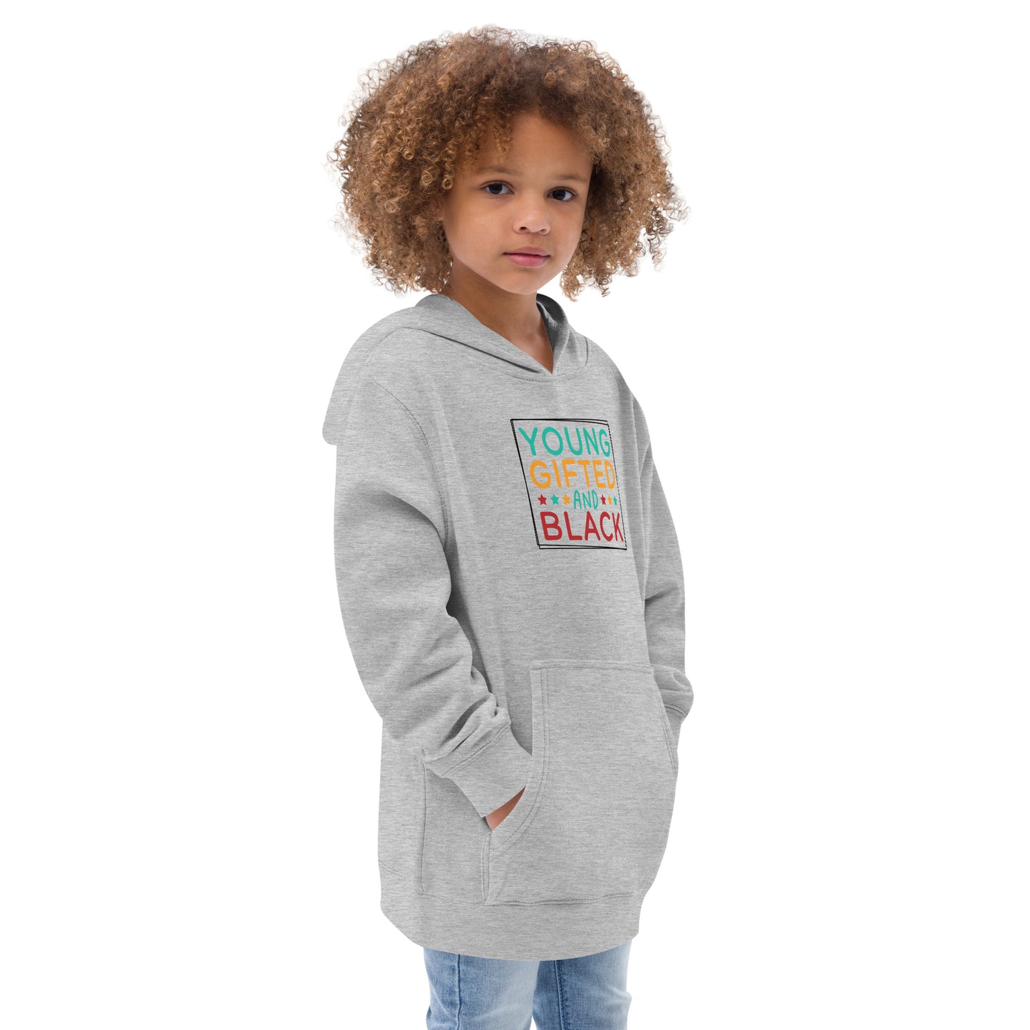 Kids fleece hoodie - Juneteenth Young Gifted and Black