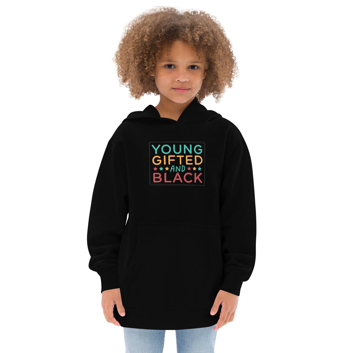 Kids fleece hoodie - Juneteenth Young Gifted and Black