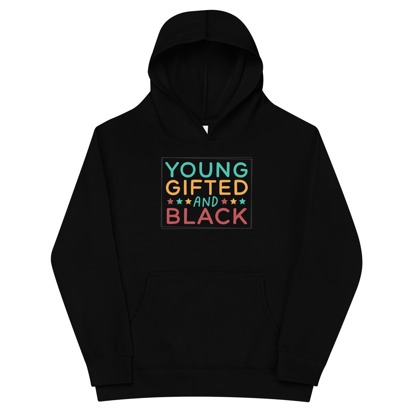 Kids fleece hoodie - Juneteenth Young Gifted and Black