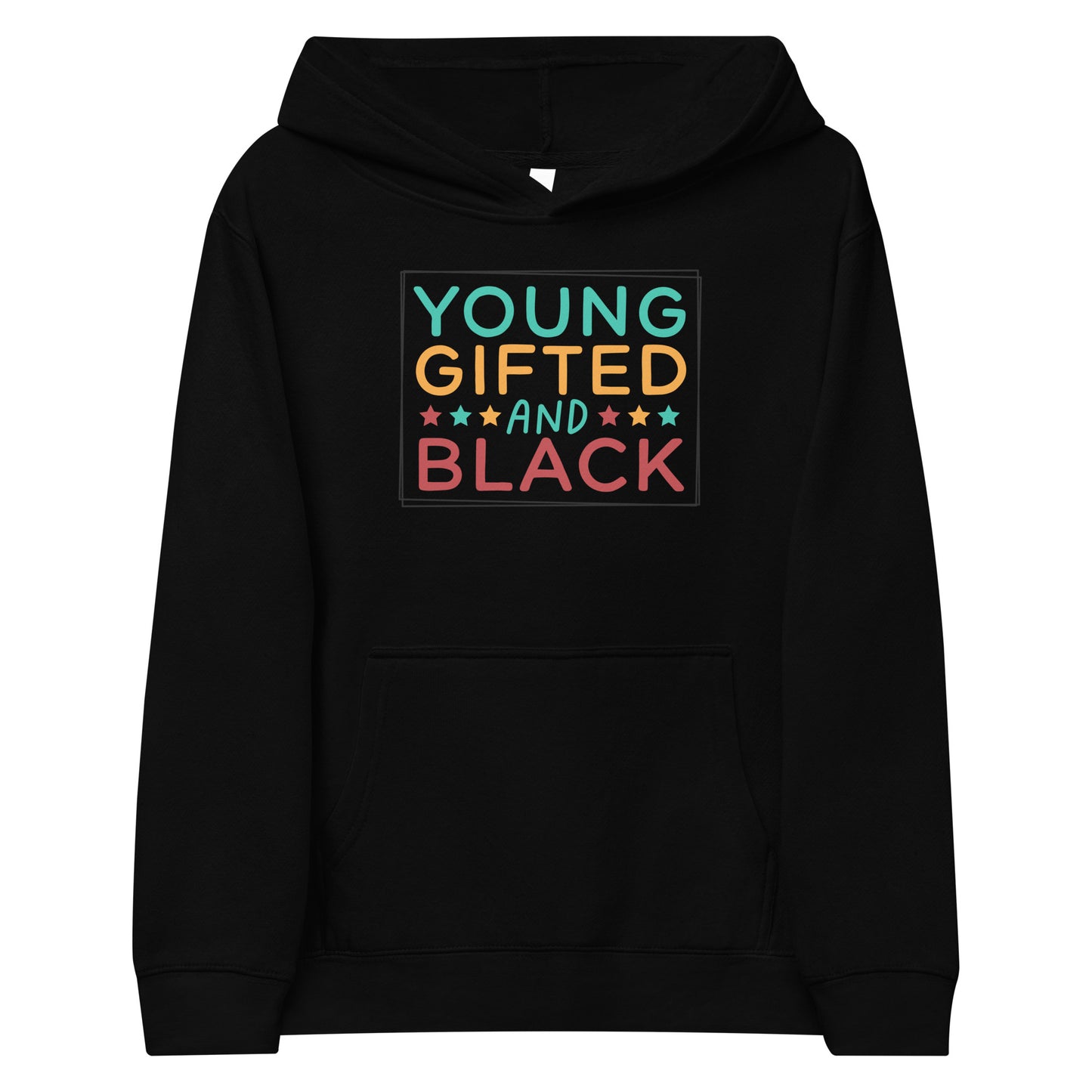 Kids fleece hoodie - Juneteenth Young Gifted and Black