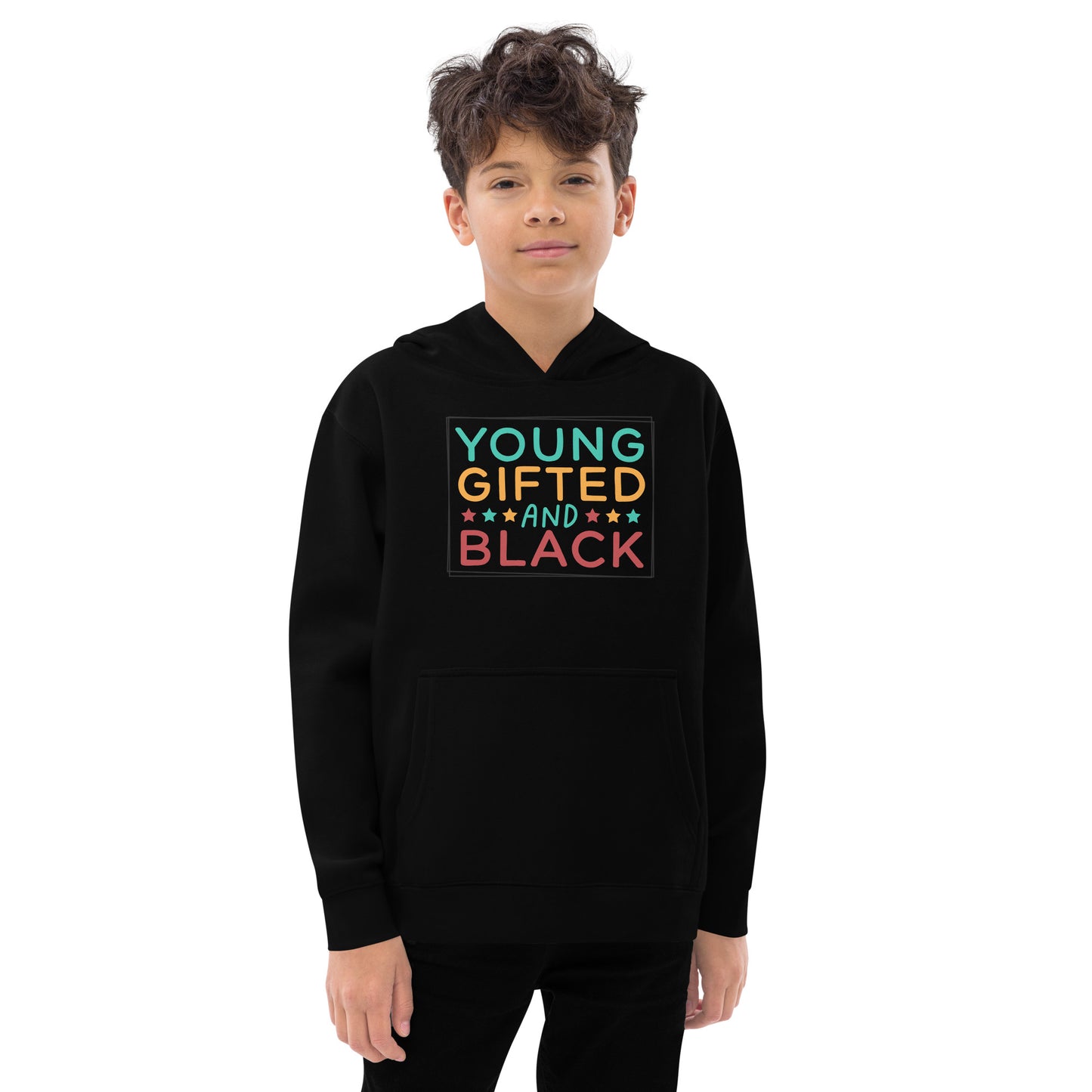 Kids fleece hoodie - Juneteenth Young Gifted and Black