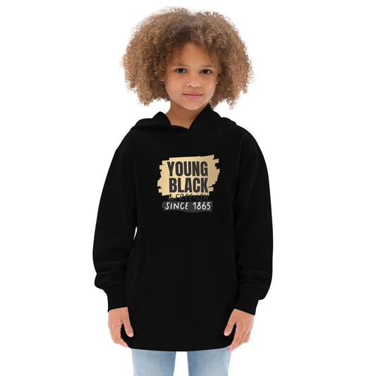 Kids fleece hoodie - Juneteenth Young Black Freeish Since 1865