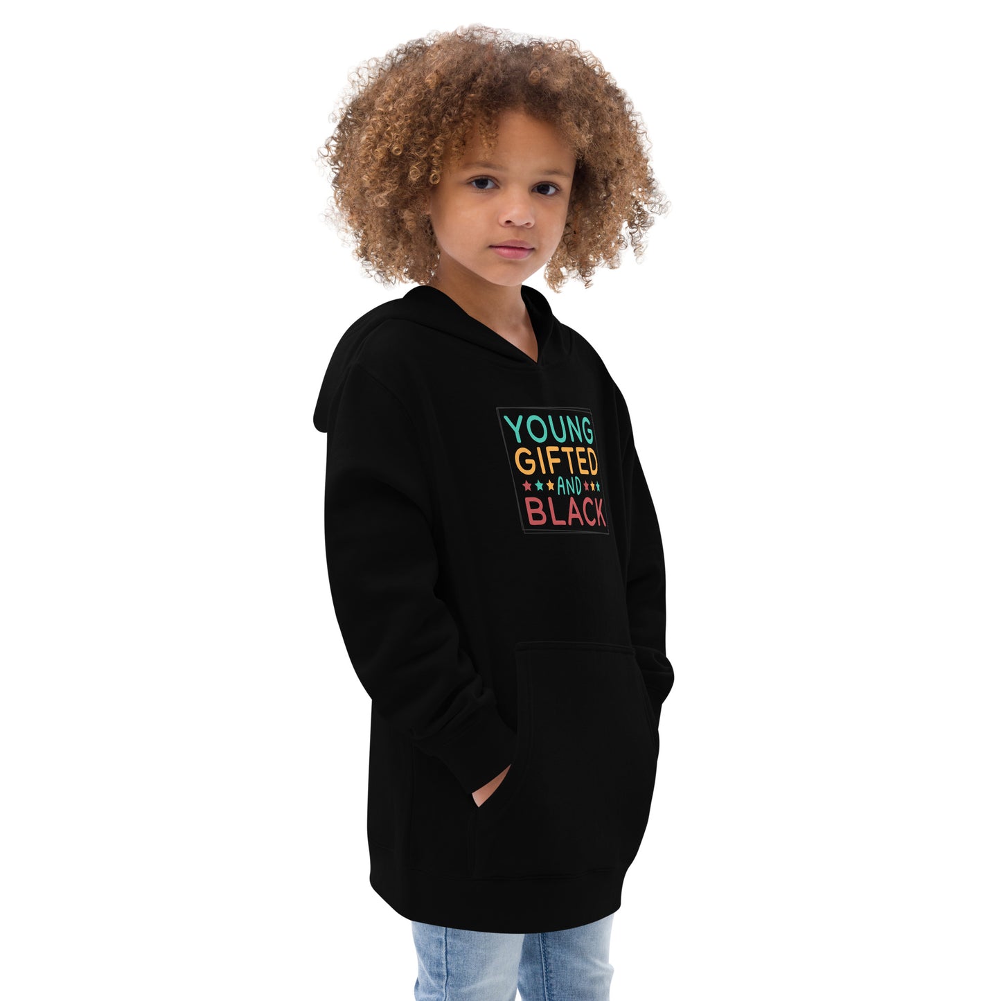 Kids fleece hoodie - Juneteenth Young Gifted and Black