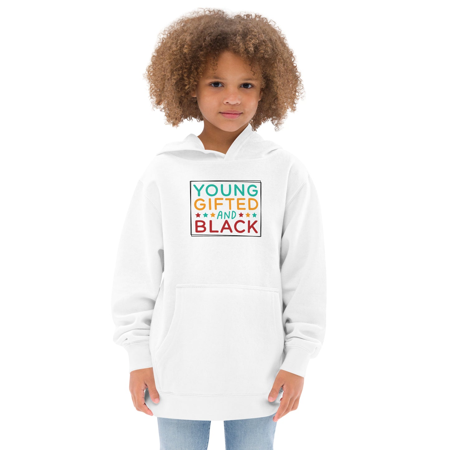 Kids fleece hoodie - Juneteenth Young Gifted and Black