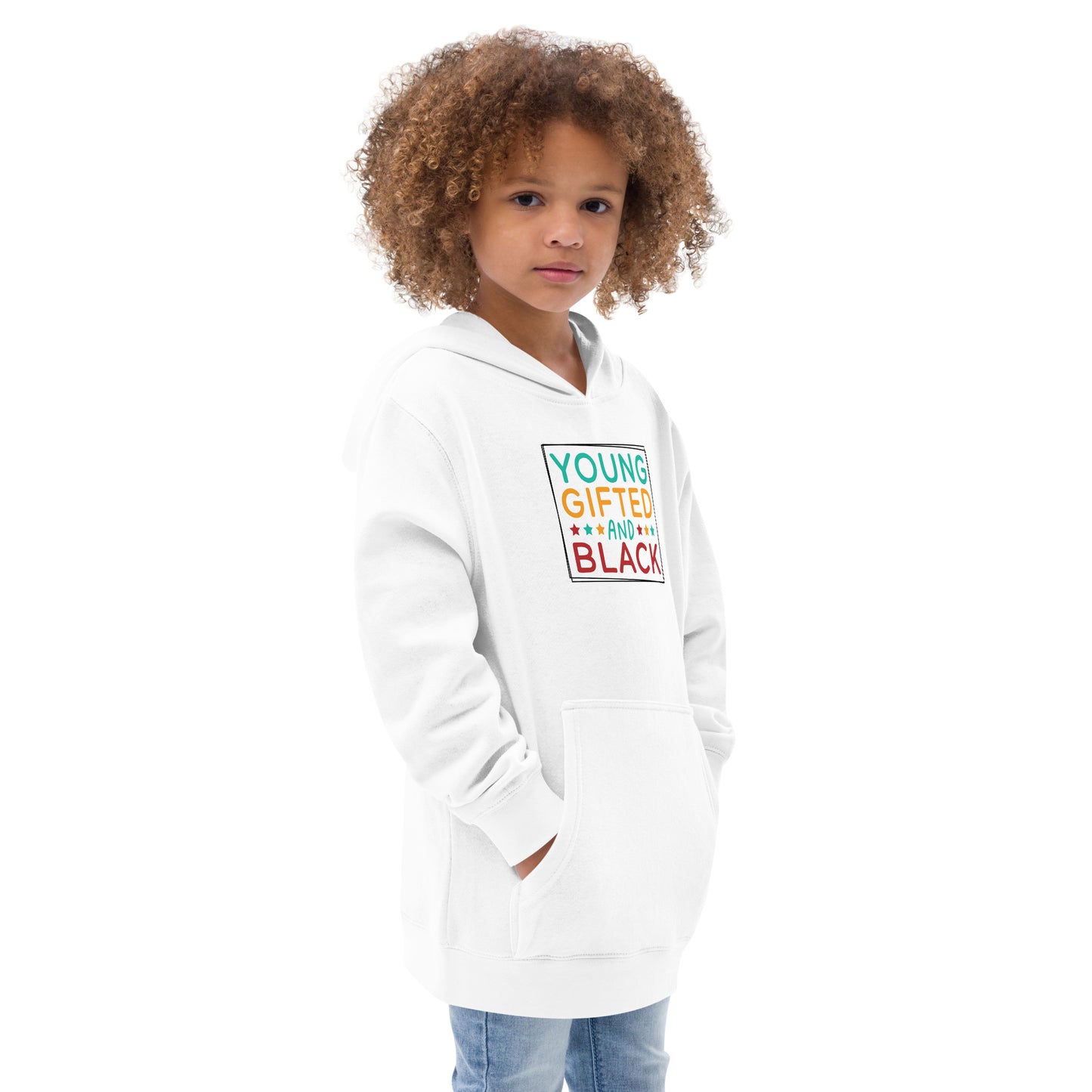 Kids fleece hoodie - Juneteenth Young Gifted and Black