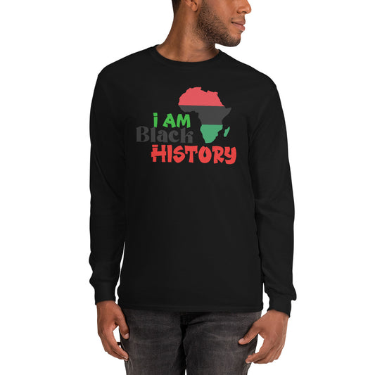 Men’s Long Sleeve Shirt - I Am Black History