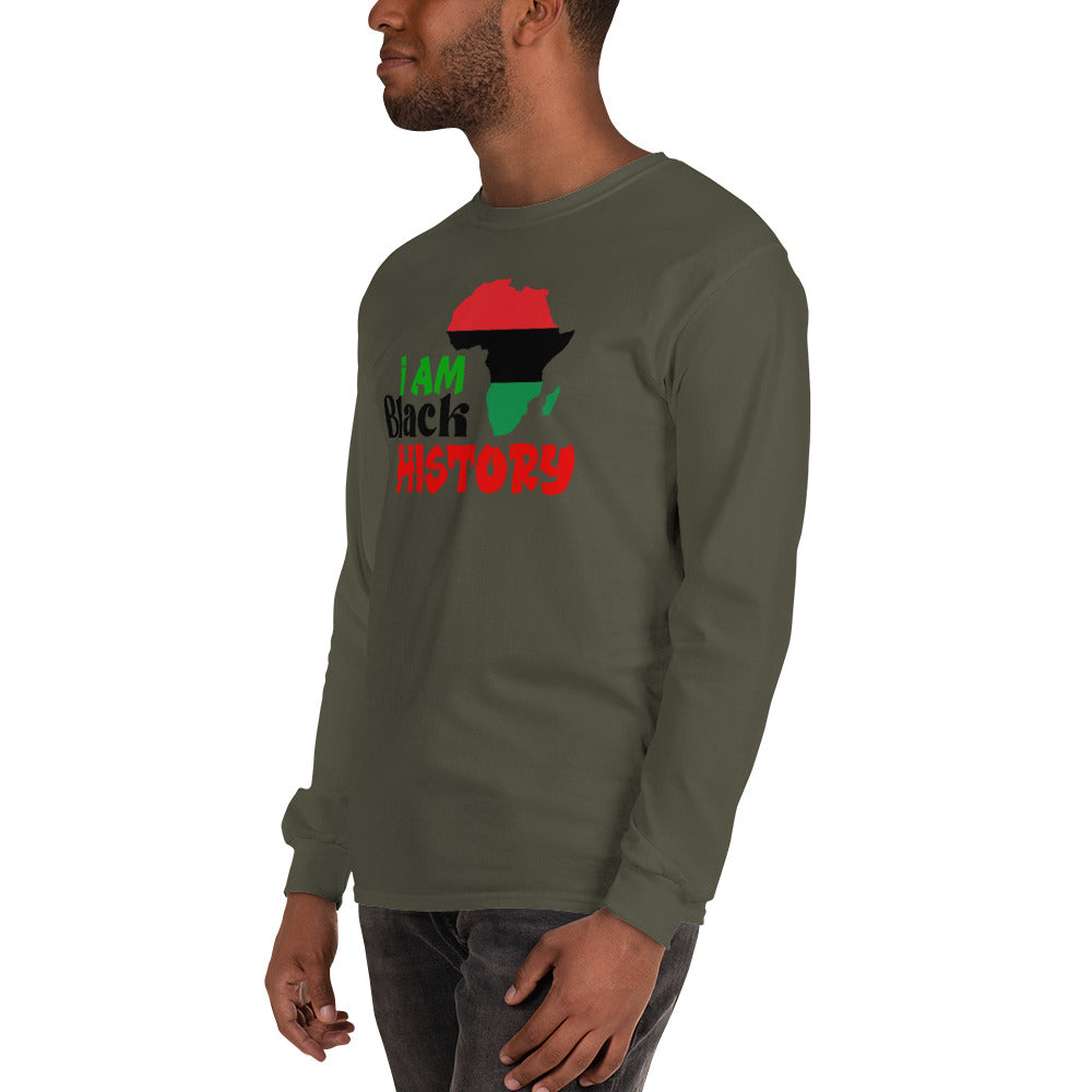 Men’s Long Sleeve Shirt - I Am Black History