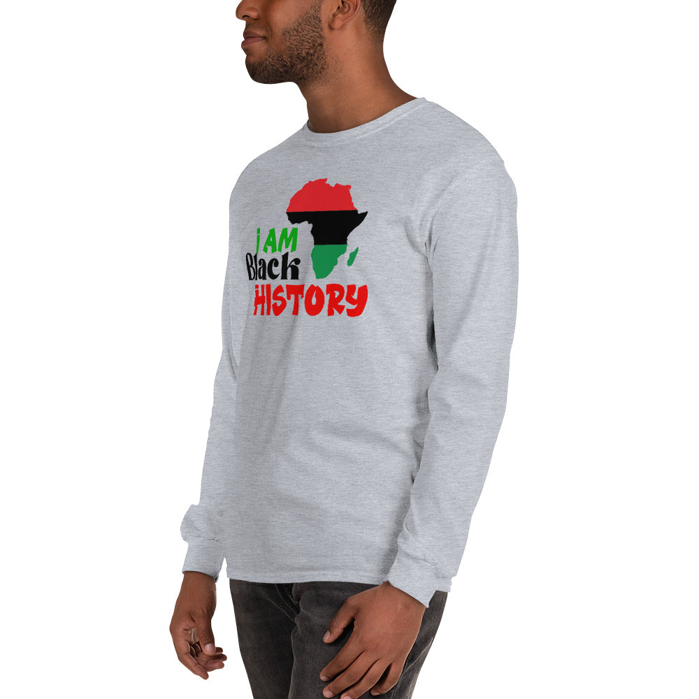 Men’s Long Sleeve Shirt - I Am Black History