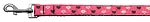 Argyle Hearts Nylon Ribbon Leash Bright Pink 1 inch wide 6ft Long