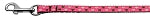 Argyle Hearts Nylon Ribbon Leash Bright Pink 3/8 inch wide 4ft Long