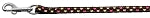 Argyle Hearts Nylon Ribbon Leash Brown 3/8 inch wide 4ft Long