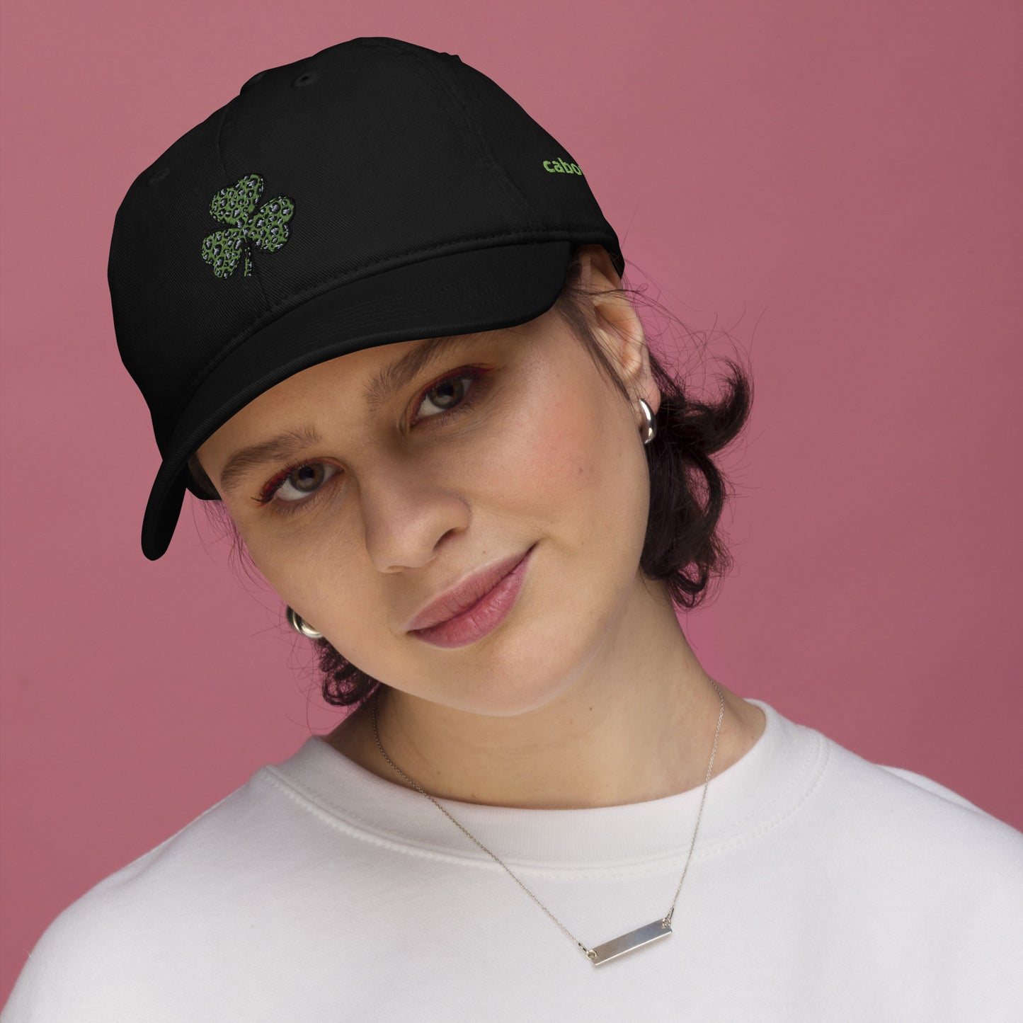 Organic dad hat - Embroidered St Patty's Day Green Clover