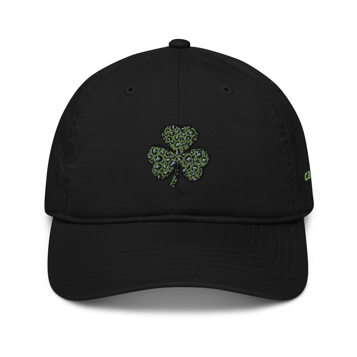 Organic dad hat - Embroidered St Patty's Day Green Clover