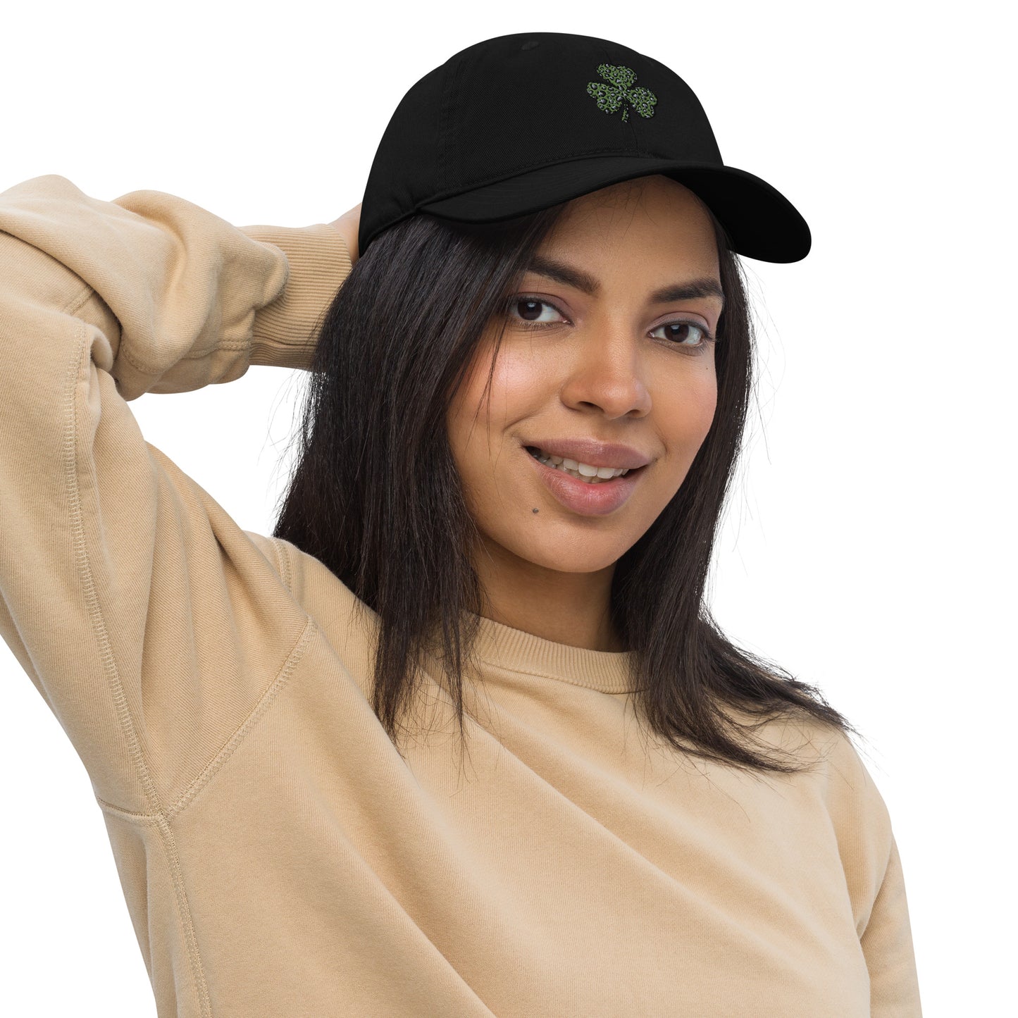 Organic dad hat - Embroidered St Patty's Day Green Clover