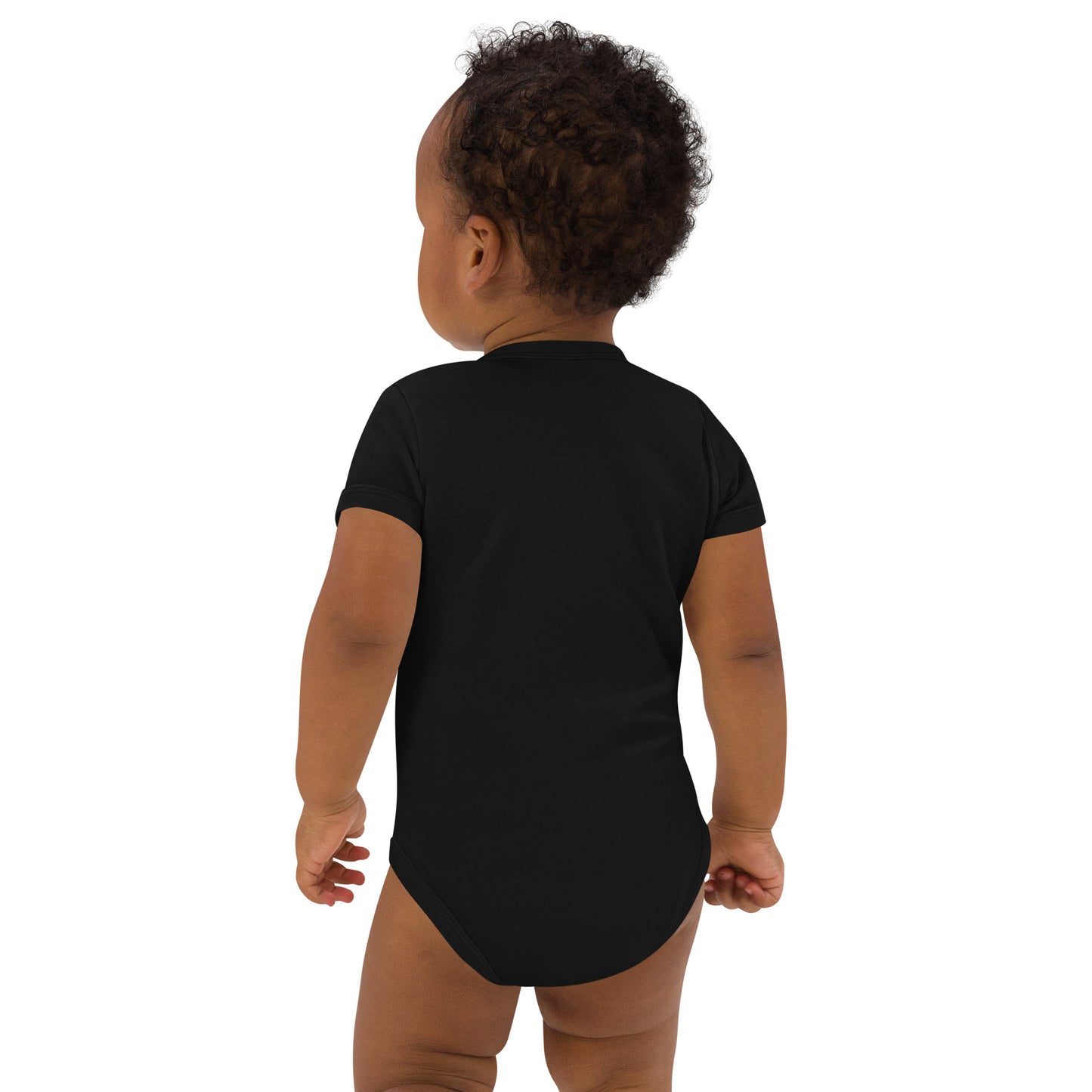 Organic cotton baby bodysuit - I Am Black History Month (Girl with Afro Puffs)